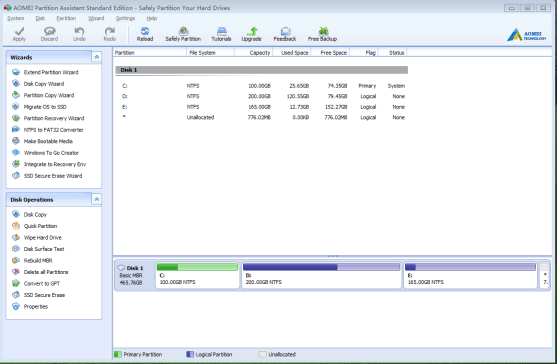 AOMEI Partition Assistant Screenshot